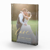 Elegante bruiloft liefde goud script Mr en Mrs gew Fotoblokken (Rechts)