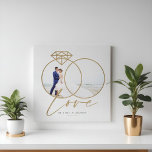 Elegante bruiloft liefde gouden diamanten ringen f canvas afdruk<br><div class="desc">Passen getrouwd Mr. & Mrs trouwdag liefde & foto keepsake canvas print om altijd uw speciale dag en uw liefde en belofte aan elkaar te onthouden. Deze elegante bruiloft dag keepsake canvas print heeft een minimale foto-indeling in een elegante faux gold verenigd zijn en haar ringontwerp foto lijst. Personaliseer met...</div>