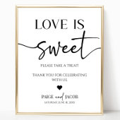 Elegante bruiloft liefde is lief trakteren tafel t poster