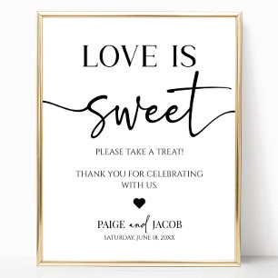 Elegante bruiloft liefde is lief trakteren tafel t poster