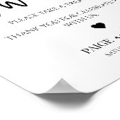 Elegante bruiloft liefde is lief trakteren tafel t poster (Hoek)