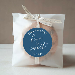 Elegante bruiloft liefde is zoete bruiloft gunst ronde sticker