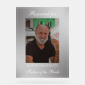 Elegante bruiloft Memorial Stoel vignet foto Acryl Bord (Voorkant)