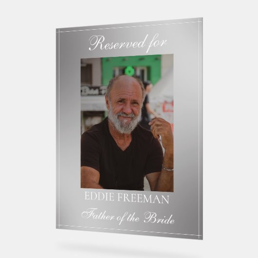 Elegante bruiloft Memorial Stoel vignet foto Acryl Bord (Hoek)