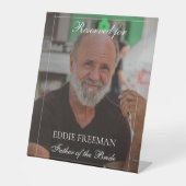 Elegante bruiloft Memorial Stoel vignet foto Reclamebord Met Voetstuk (Voorkant)