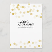 Elegante bruiloft Menu Faux Gold Folie Glitter Lic (Achterkant)