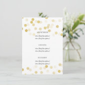 Elegante bruiloft Menu Faux Gold Folie Glitter Lic (Staand voorkant)