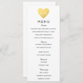 Elegante bruiloft Menu hart initialen (Voorkant / Achterkant)