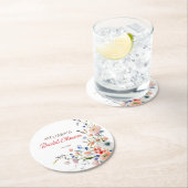 Elegante Bruiloft met Bloemen Ronde Kartonnen Onderzetter (Insitu)