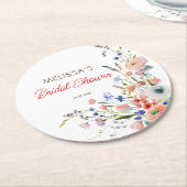 Elegante Bruiloft met Bloemen Ronde Kartonnen Onderzetter (Gebogen)