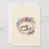 Elegante bruiloft met bloemenaccenten kaart (Achterkant)