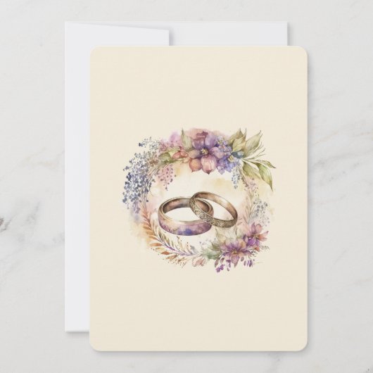 Elegante bruiloft met bloemenaccenten kaart (Achterkant)