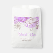 Elegante Bruiloft met Bloemige Twist in Paars Bedankzakje (Voorkant)