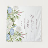 Elegante Bruiloft met Bloemmotief Wandkleed (Voorkant (horizontaal))