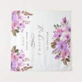 Elegante Bruiloft met Bloemmotief Wandkleed (Voorkant (horizontaal))