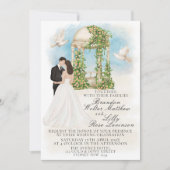 Elegante bruiloft met bruid en bruidegom tuinhuisj kaart (Voorkant)