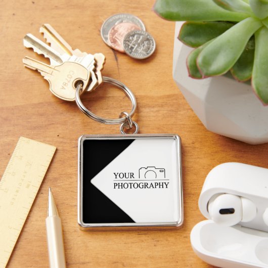 Elegante bruiloft met gepersonaliseerde fotografie sleutelhanger (Bureau)