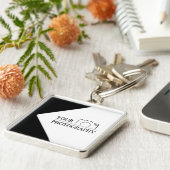 Elegante bruiloft met gepersonaliseerde fotografie sleutelhanger (Zijkant)