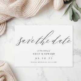 Elegante Bruiloft met Kalleigrafie zonder Foto Save The Date