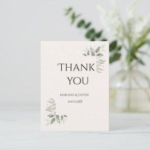 Elegante bruiloft met lichte bloemen briefkaart