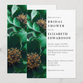 Elegante bruiloft met QR-code in smaragdgroen bloe Kaart (Voorkant / Achterkant)