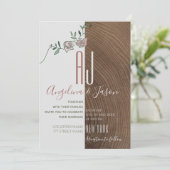 Elegante Bruiloft met Rustieke Hout en Stof Roze B Kaart (Staand voorkant)