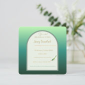 Elegante bruiloft met smaragdgroene boog kaart (Staand voorkant)