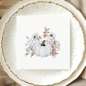 Elegante bruiloft met witte herfstpompoen servet