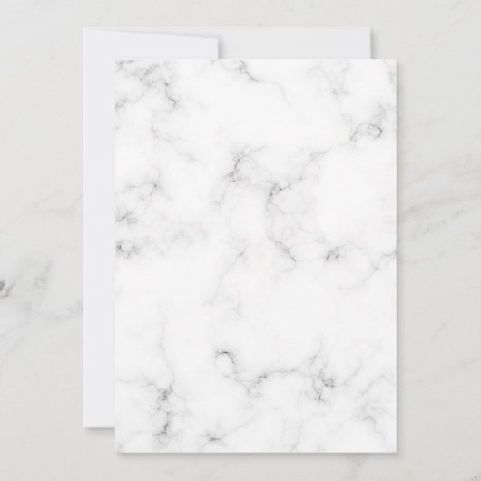 Elegante bruiloft met witte marmer kaart (Achterkant)