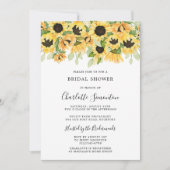 Elegante bruiloft met zonnebloemen en groen kaart (Voorkant)