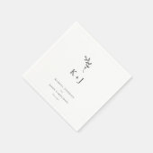 Elegante bruiloft Minimaal Eenvoudig Monogram Servet (Hoek)