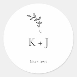Elegante bruiloft Minimal Envelope Seal Ronde Sticker