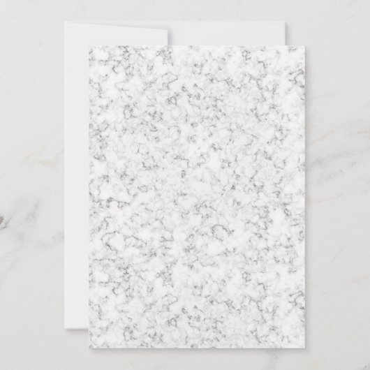 Elegante bruiloft Minimal Marmer Kaart (Achterkant)