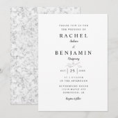 Elegante bruiloft Minimal Marmer Kaart (Voorkant / Achterkant)