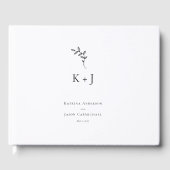 Elegante bruiloft Minimal Monogram Foto Gastenboek (Voorkant)