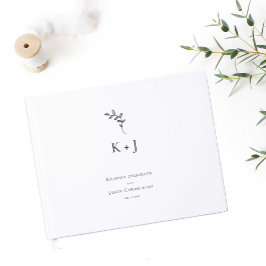 Elegante bruiloft Minimal Monogram Foto Gastenboek