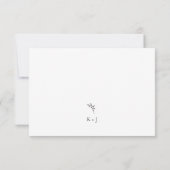 Elegante bruiloft Minimal Monogram RSVP vriendelij Kaartje (Achterkant)
