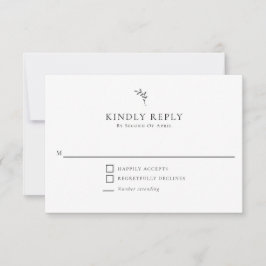 Elegante bruiloft Minimal Monogram RSVP vriendelij Kaartje