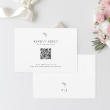 Elegante bruiloft Minimale Monogram RSVP QR Code
