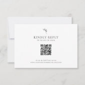 Elegante bruiloft Minimale Monogram RSVP QR Code Kaartje (Voorkant)