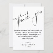elegante bruiloft minimalistische moderne script b notitiekaartje (Voorkant)