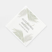 Elegante bruiloft minimalistische tropische palmbl servet (Hoek)