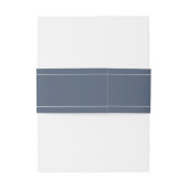 Elegante bruiloft Modern Monogram Eenvoudig Blauw Uitnodigingen Wikkel (Achterkant Voorbeeld)