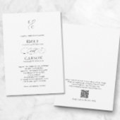 Elegante bruiloft Modern Monogram Logo QR Code Kaart