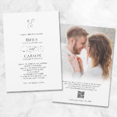 Elegante bruiloft Modern Monogram Logo vervaagd Fo Kaart