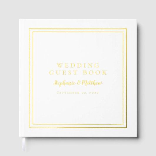 Elegante bruiloft Moderne foto kalligrafie Echt go Gastenboek (Voorkant)