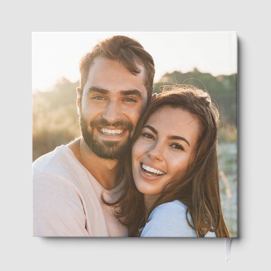 Elegante bruiloft Moderne foto kalligrafie Echt go Gastenboek (Achterkant)