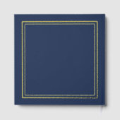 Elegante bruiloft moderne kalligrafie marine blauw gastenboek (Achterkant)