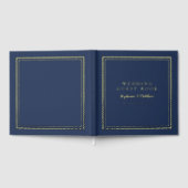 Elegante bruiloft moderne kalligrafie marine blauw gastenboek (Volledig)