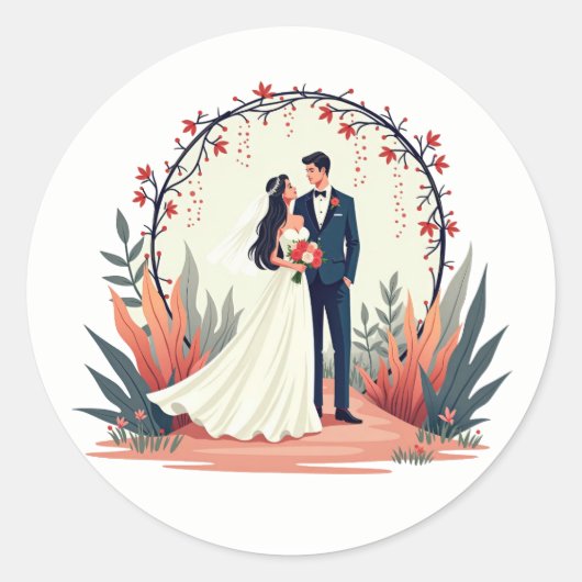 Elegante bruiloft moment Sticker (Voorkant)
